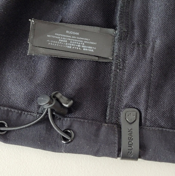 Rudsak Black Full Zip Lightweight Jacket w/ Blue Man Group Sleeve Splat- Size M - Picture 7 of 13